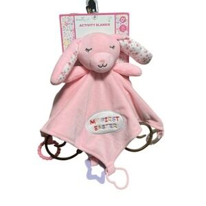 Dreamgro Pink‎ Bunny Lovey My First Easter Baby Girl Plush Security Blanket NWT